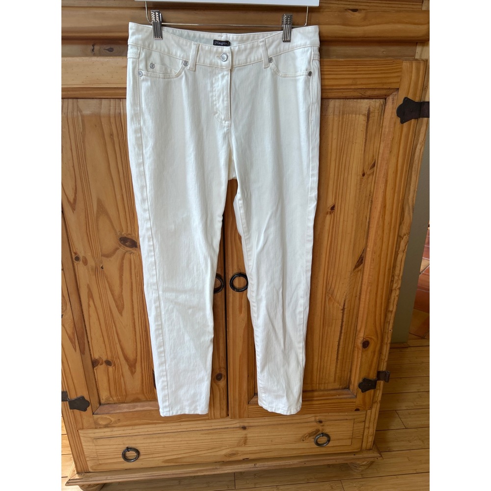 J.McLaughlin Womens White Denim Skinny Jeans Stretch Cotton Size 8